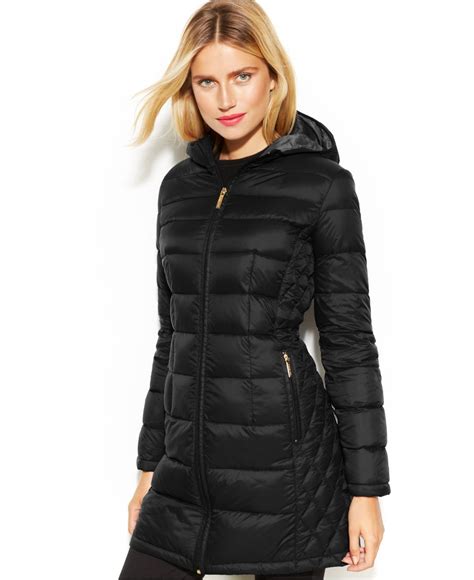 michael kors leather puffer jacket|packable down jacket Michael Kors.